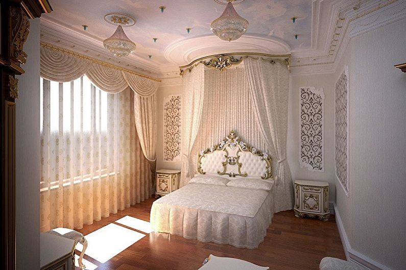 Interior design di una piccola camera da letto - foto