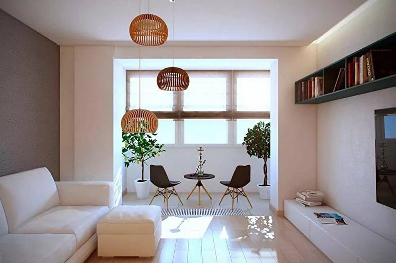 Projeto da sala de estar 12 m² - Layout e aumento de espaço