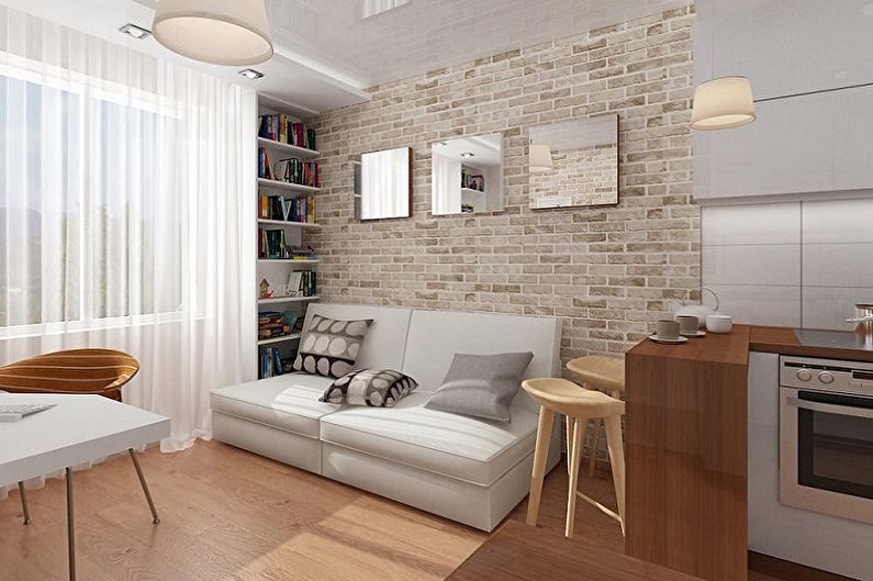 Séjour 12 m2 dans le style loft - Design d'intérieur