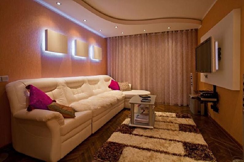 Interiérový dizajn obývacej izby je 12 m2. - Foto