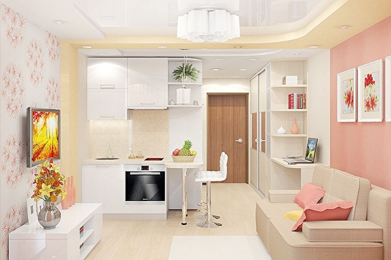 Design de pequena sala de estar - Expansão de espaço