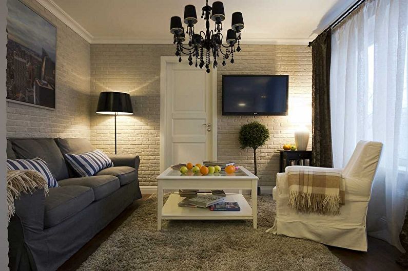 Design malého obývacího pokoje - dekorace na zeď