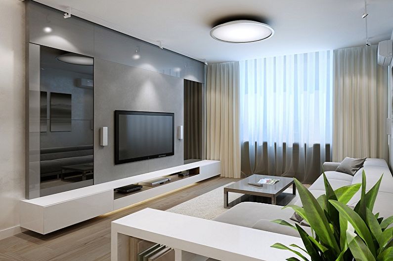 Mala dnevna soba u stilu minimalizma - Dizajn interijera