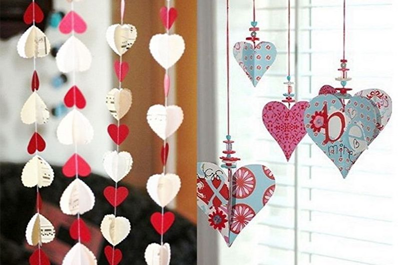Cómo decorar un apartamento el 14 de febrero - Valentine's Garlands