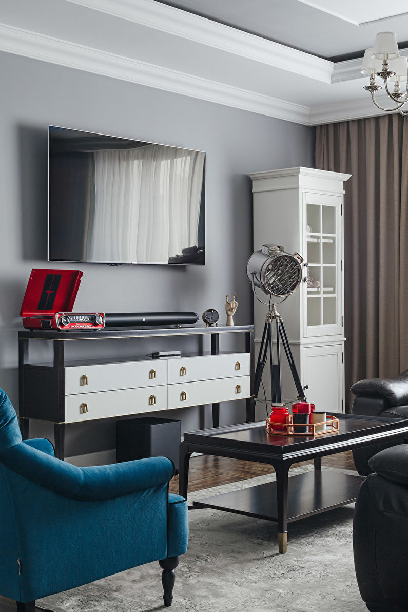 Obývací pokoj v klasickém stylu s pulzujícími akcenty - foto 4