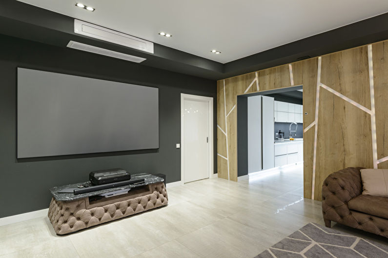 Mūsdienu stila dzīvojamā istaba, 40 m2 - 4. foto
