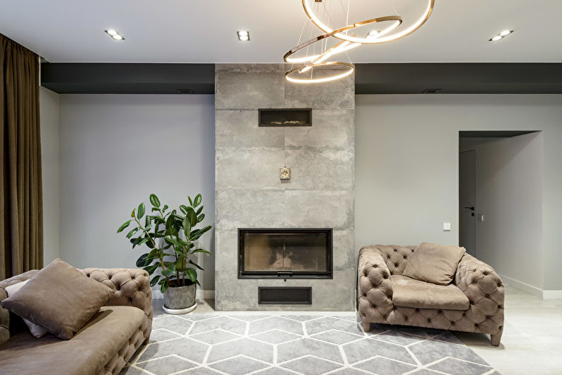 Dzīvojamā istaba modernā stilā, 40 m2 - 8. foto