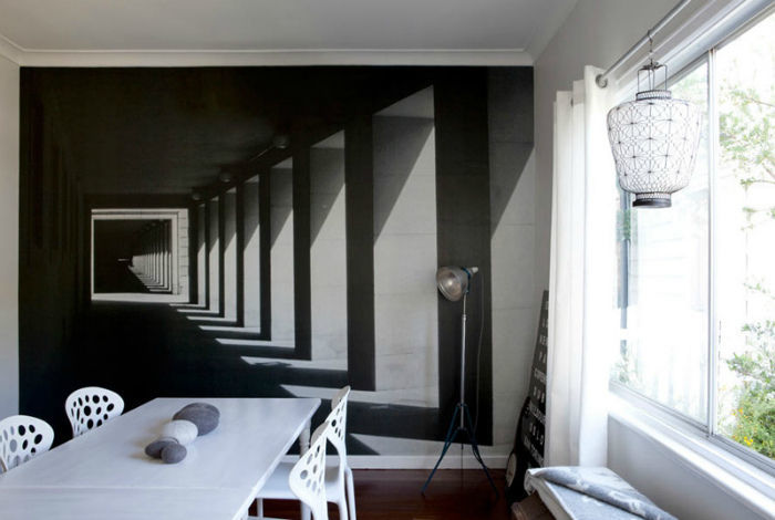 Mural dinding - menukar saiz bilik secara optik