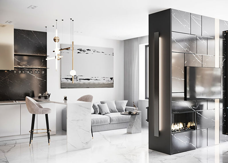 Living Room Design Black and White