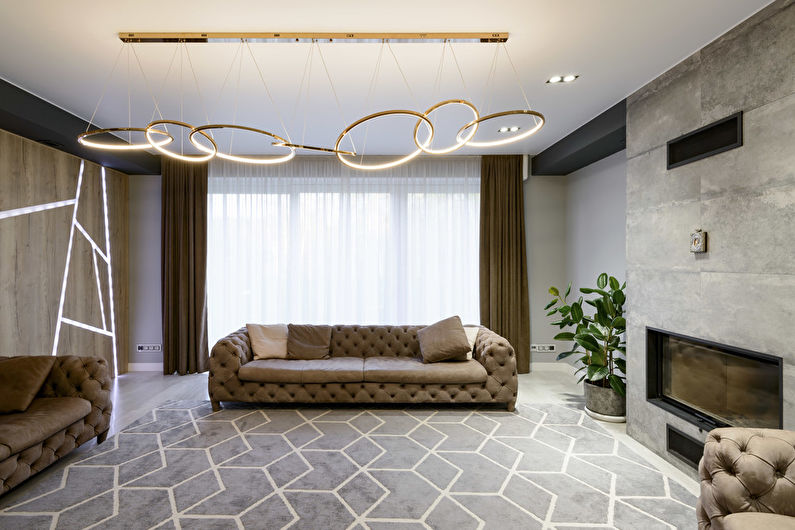 Sala de estar em estilo moderno, 40 m2