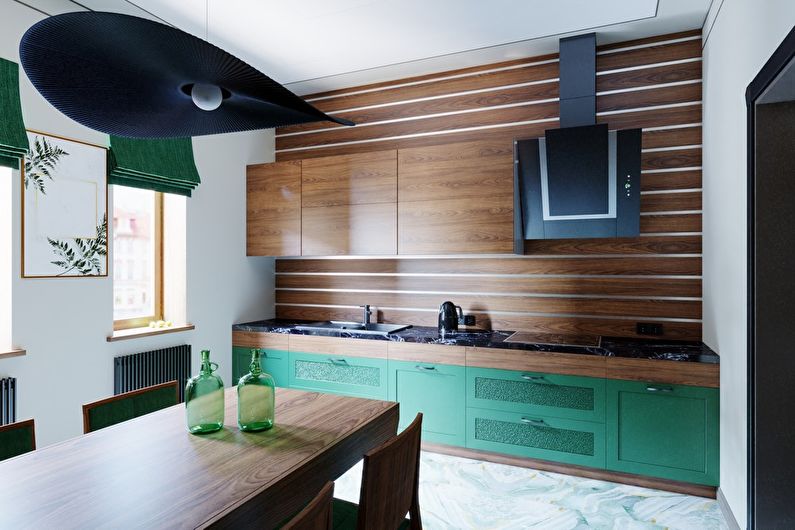 Emerald Green: virtuves dizaina projekts