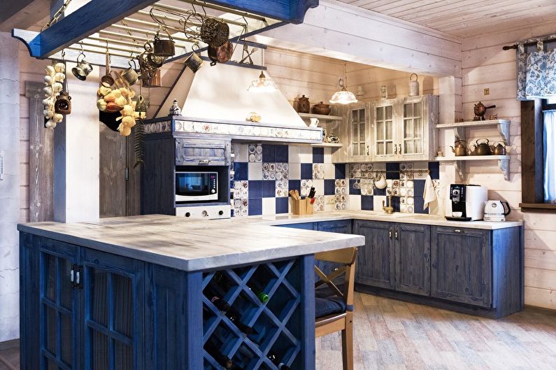 Design de bucătărie din lemn în stil rustic