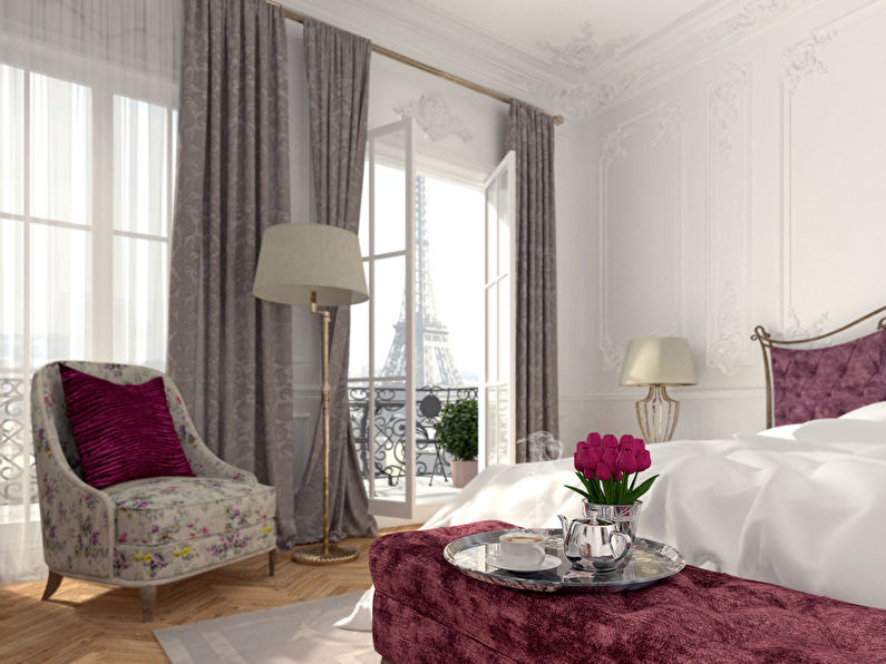 Ráno v Paříži: Design ložnice