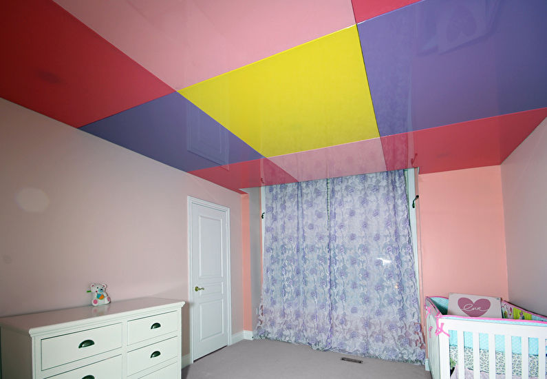 Stretch ceiling in a children's room - photo