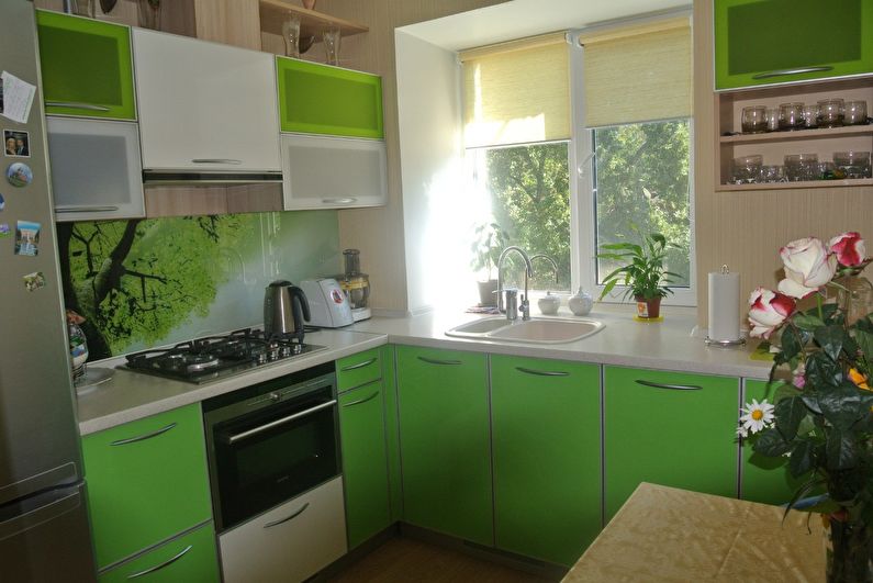 Projeto da cozinha 9 m². - Peitoril da janela