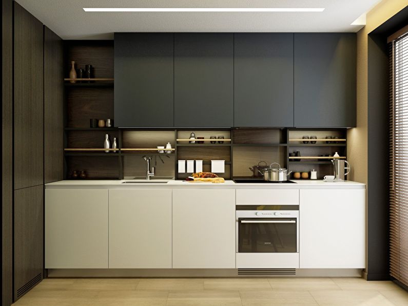 Projeto da cozinha 9 m². em estilo moderno