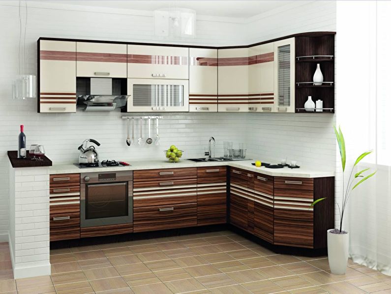 Køkken design 9 kvm i moderne stil