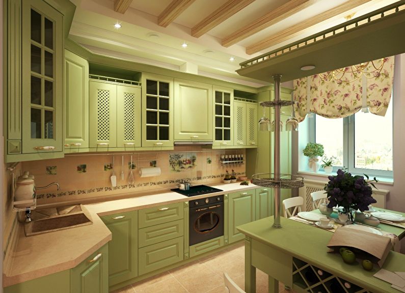 Kitchen design 9 sq.m. in classic style