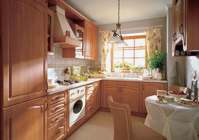 Dizajn kuhinje 9 m² u klasičnom stilu