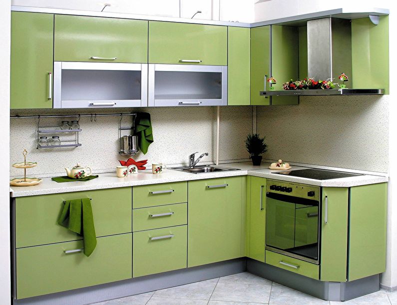 Cozinha de canto de design 9 m2.