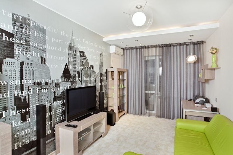 Modernaus stiliaus gyvenamojo kambario sienų tapetai