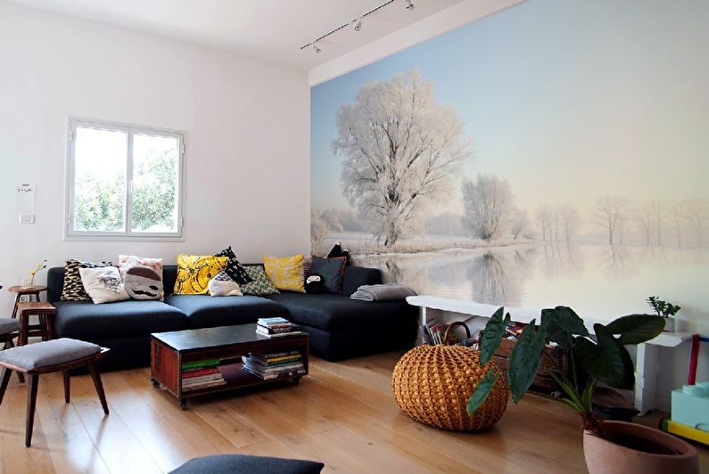 Zidni mural za dnevnu sobu u skandinavskom stilu