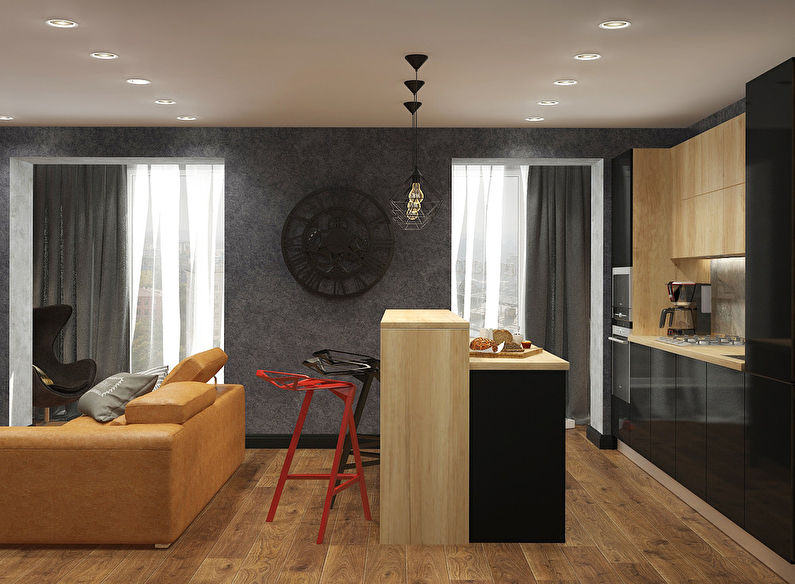 Ang panloob ng isang apartment sa studio sa estilo ng loft