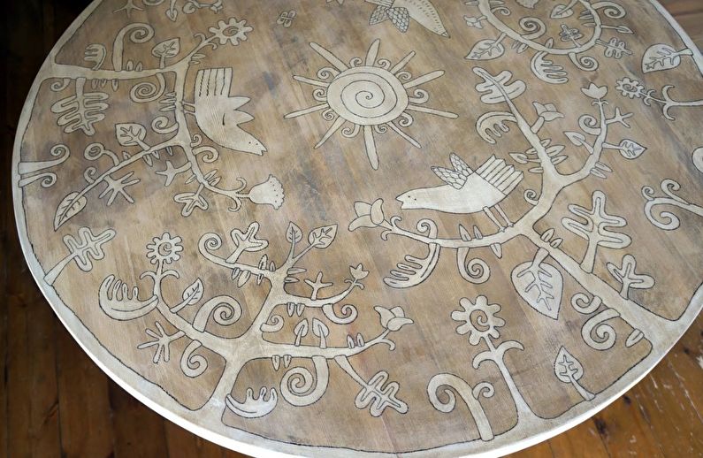 Pintura artística - Decoración de mesa antigua de bricolaje
