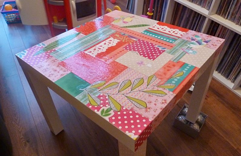 Decoupage - DIY παλιά διακόσμηση τραπεζιού