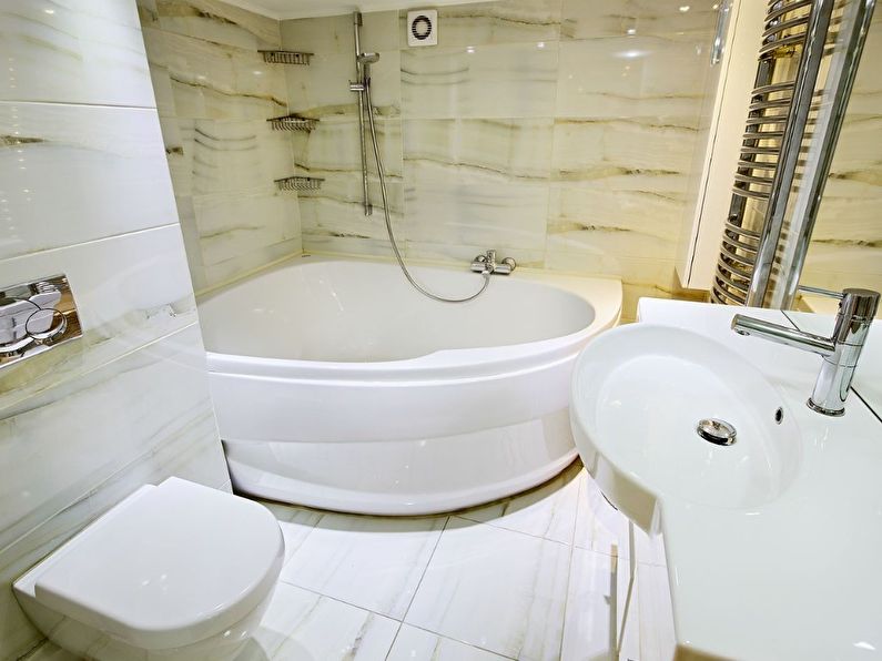 Nelielas vannas istabas dizains mūsdienīgā stilā