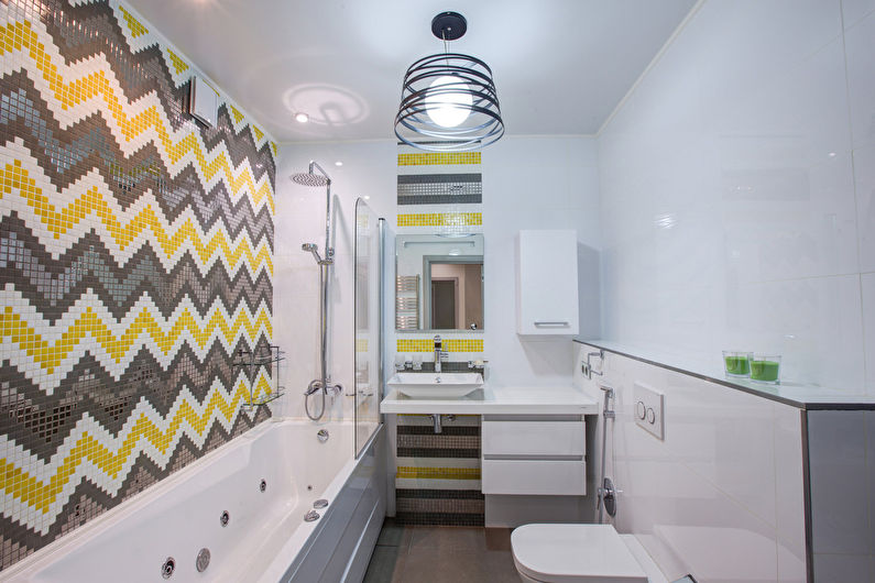 Design et lille badeværelse i en moderne stil
