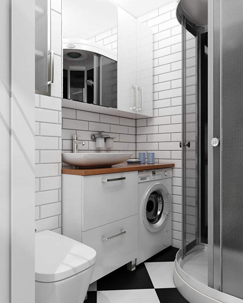 Дизајн мале купатила у белој боји
