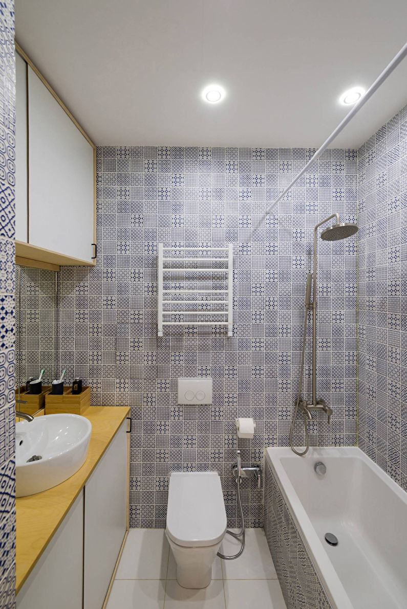 Suunnittelu pieni kylpyhuone neliömetriä.