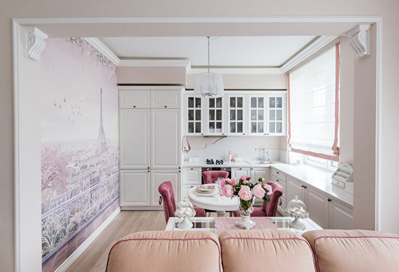 Provence styl kuchyně-obývací pokoj design