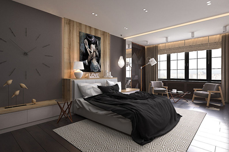 Интериор на спалнята в модерен стил