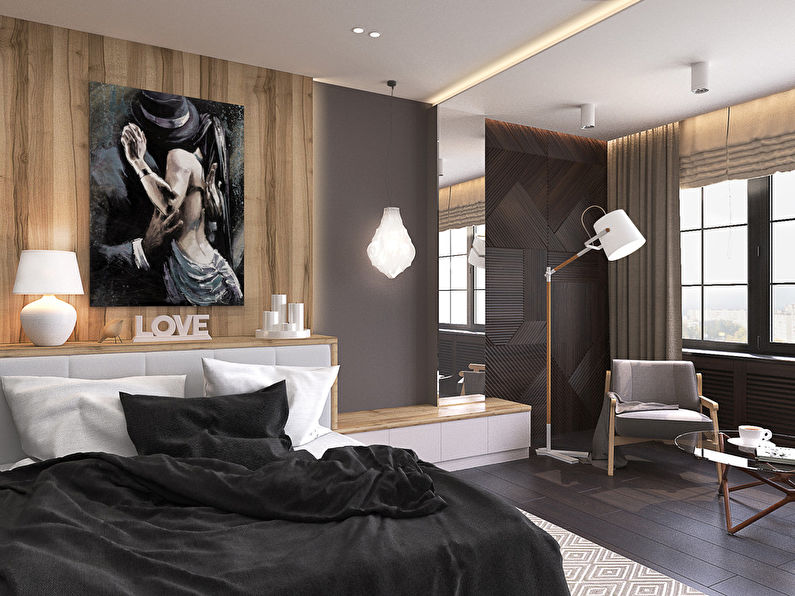 Interijer spavaće sobe modernog stila