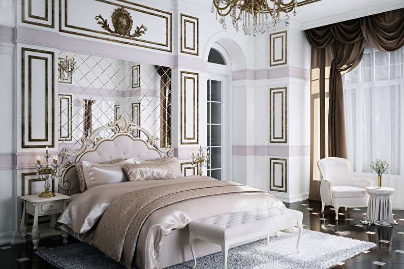 Designul dormitorului în stilul clasic „Morning Star”
