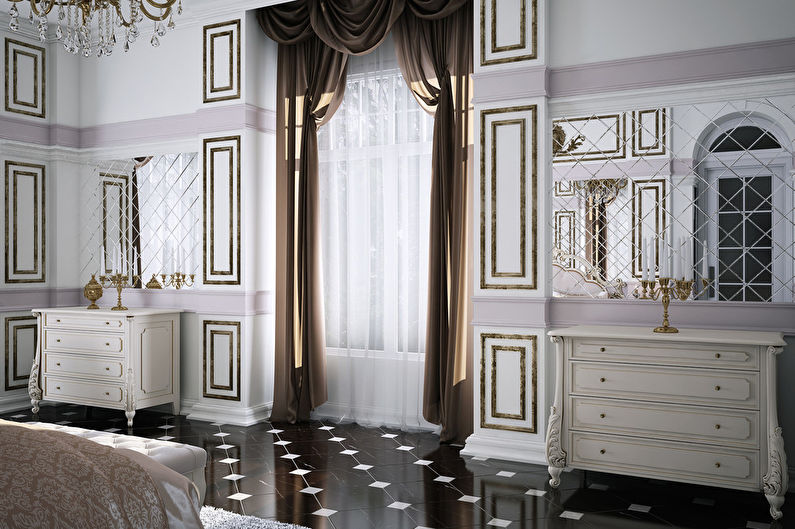 Дизайн на спалнята в класическия стил 