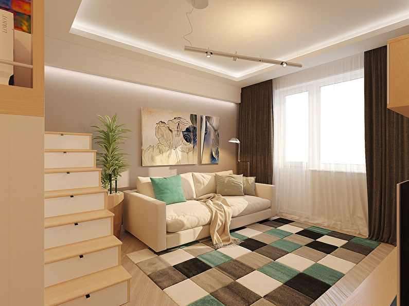 NovaBella studijas tipa dzīvokļa dizains
