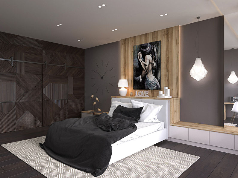 Moderna stila guļamistaba