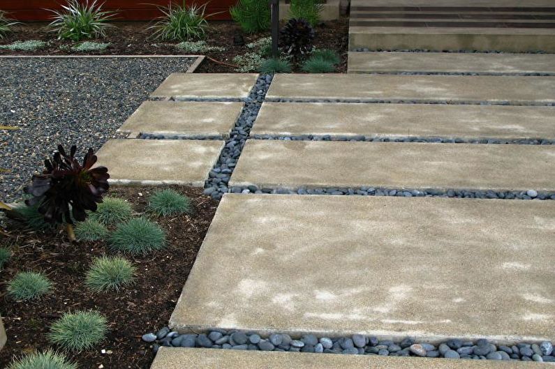 DIY dārza celiņi - betona plāksnes