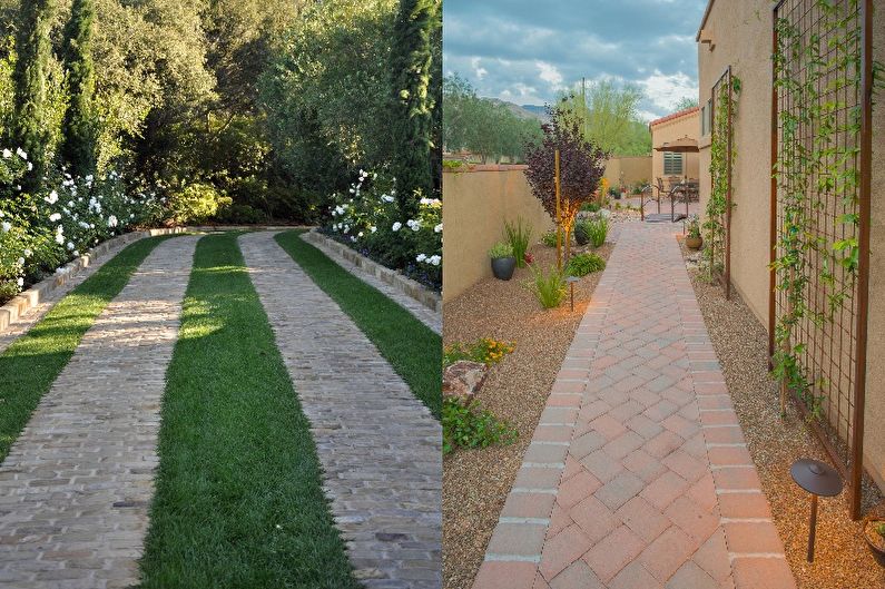 Caminhos de jardim DIY - Pavimentação de tijolos