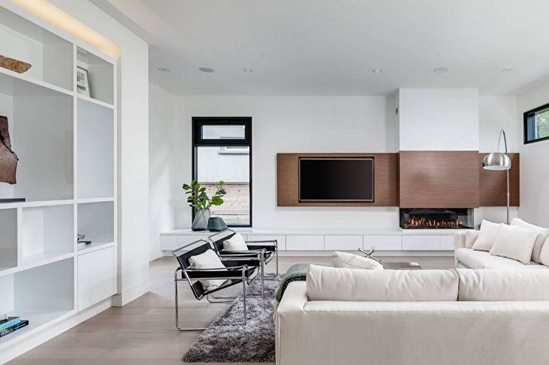 Dzīvojamās istabas dizains 2018 - vienkrāsainas krāsas