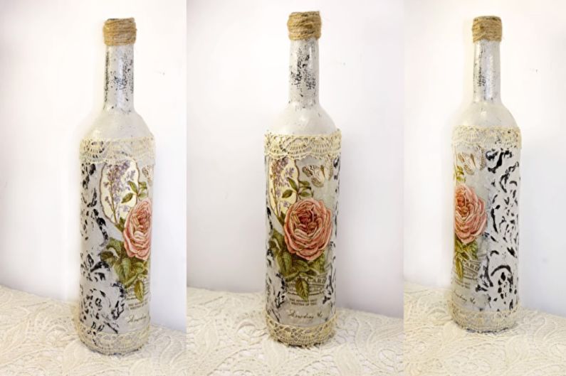 Dekoracja butelki DIY - Decoupage