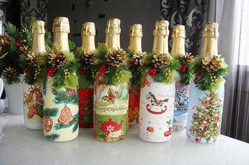 DIY pudeles dekors - dekupāža