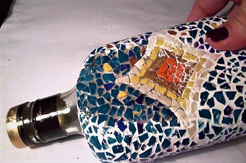 DIY pudeles dekors - olu čaumalu dekors
