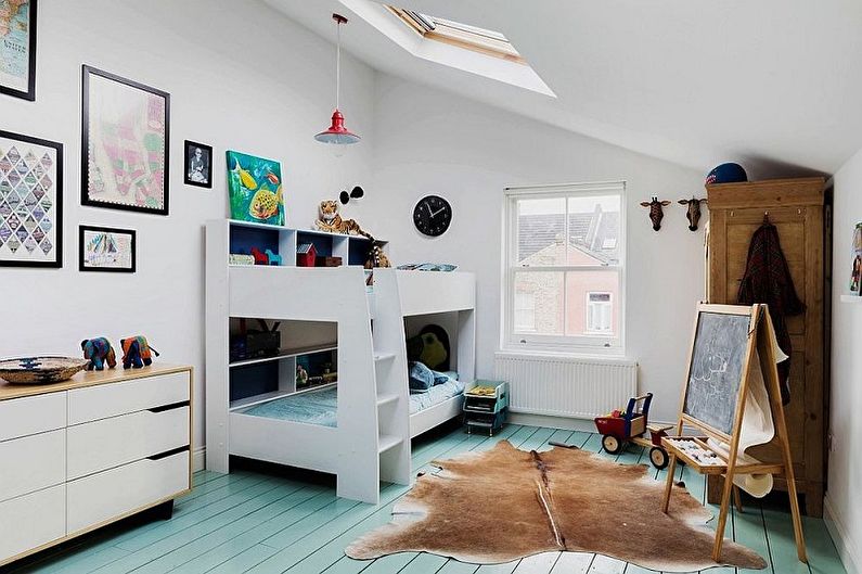 Kindergarten für zwei Jungen im skandinavischen Stil - Interior Design