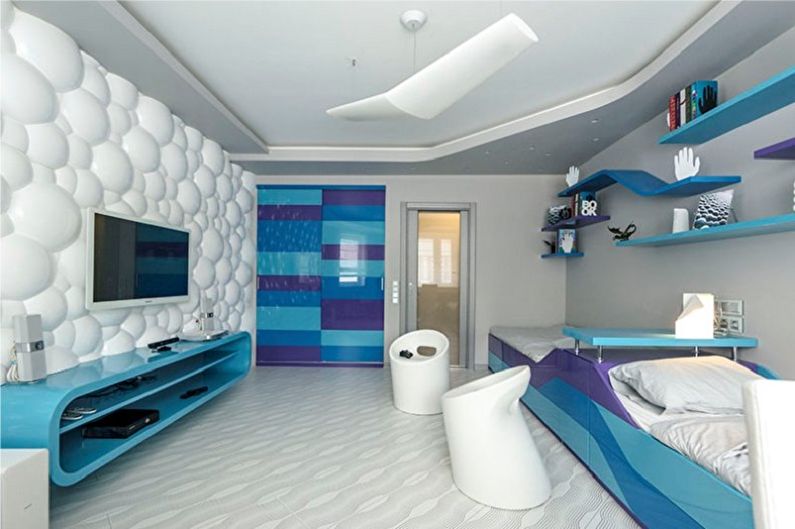 High-tech detská izba pre dvoch chlapcov - interiérový dizajn