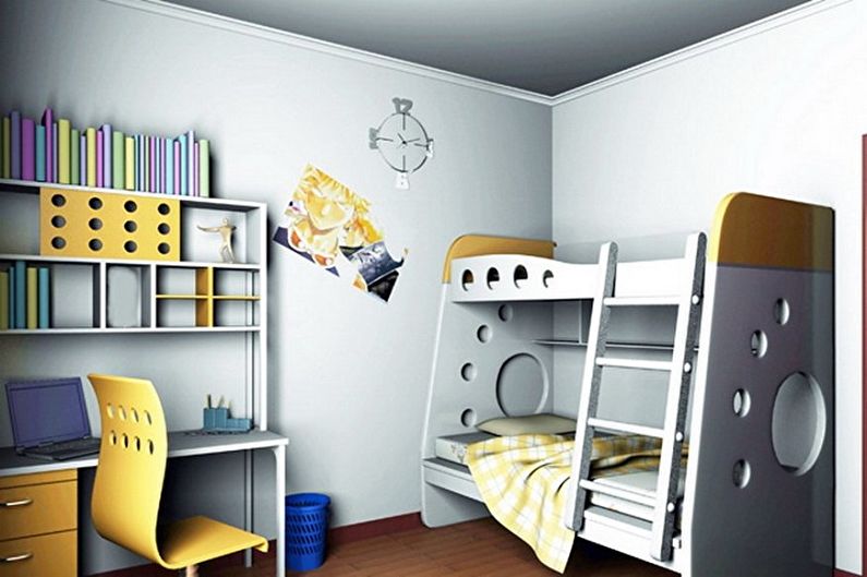 Projektowanie wnętrz pokoju dziecięcego dla dwóch chłopców - zdjęcie