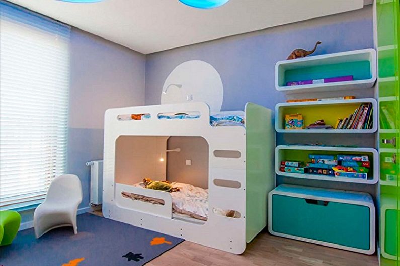 Design interior al unei camere pentru copii pentru doi băieți - fotografie